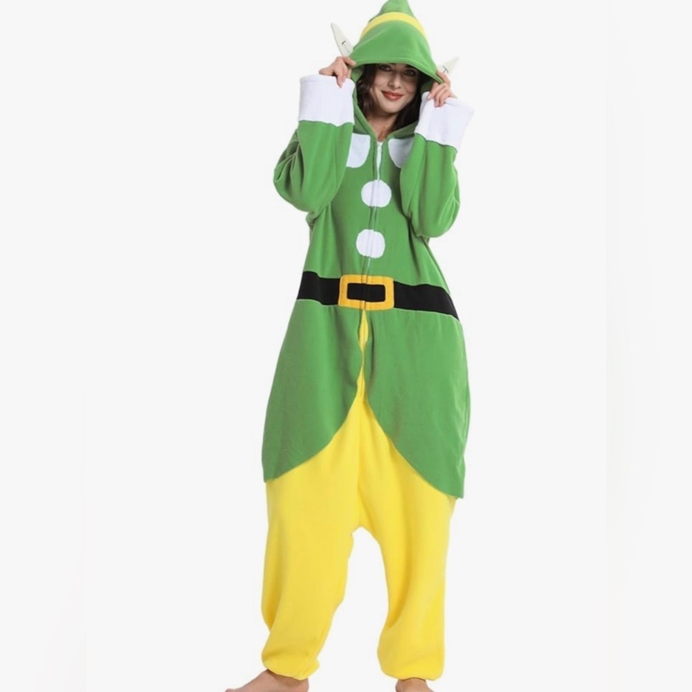 Women's Green and Yellow Elf Costume